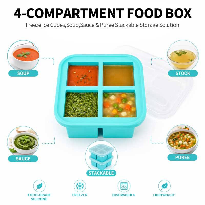 Silicone 4-Compartment Food St - огляд і ціна Meal Prep Easy