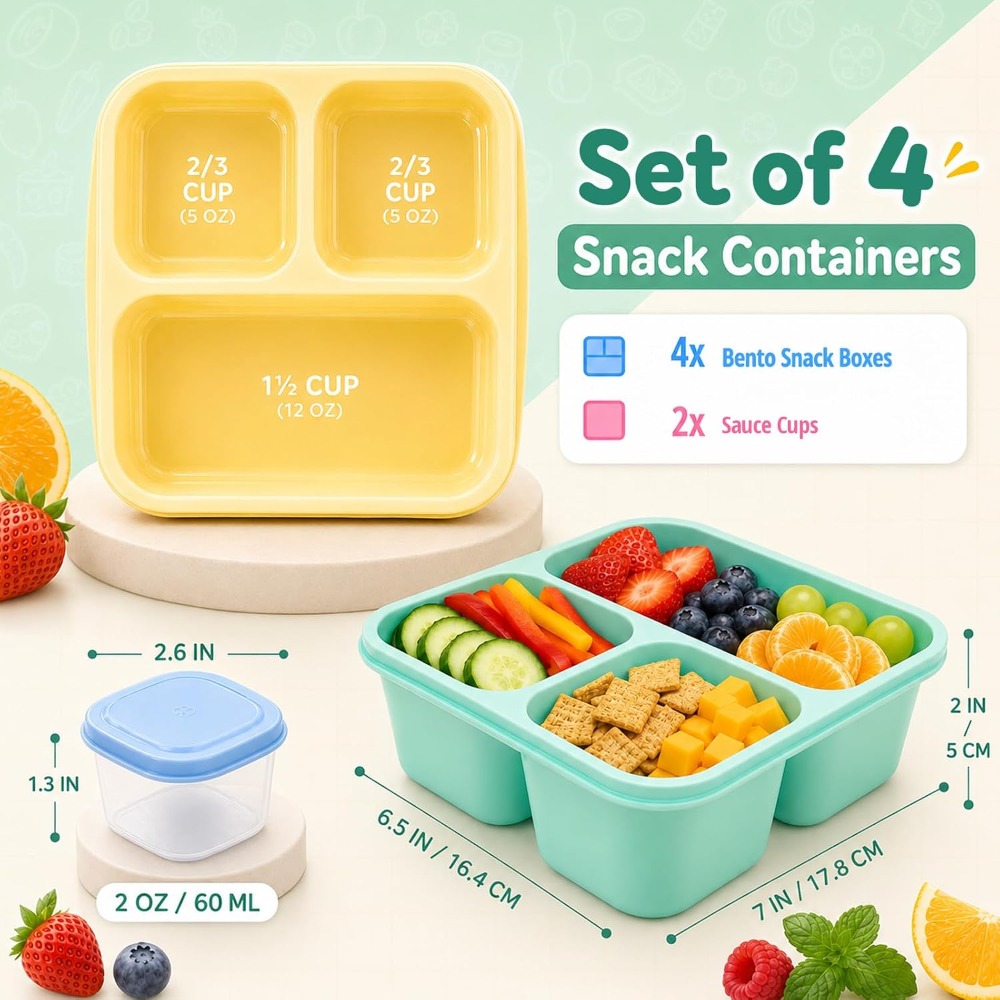 3 Compartment Bento Box Snack  - огляд і ціна Meal Prep Healthy