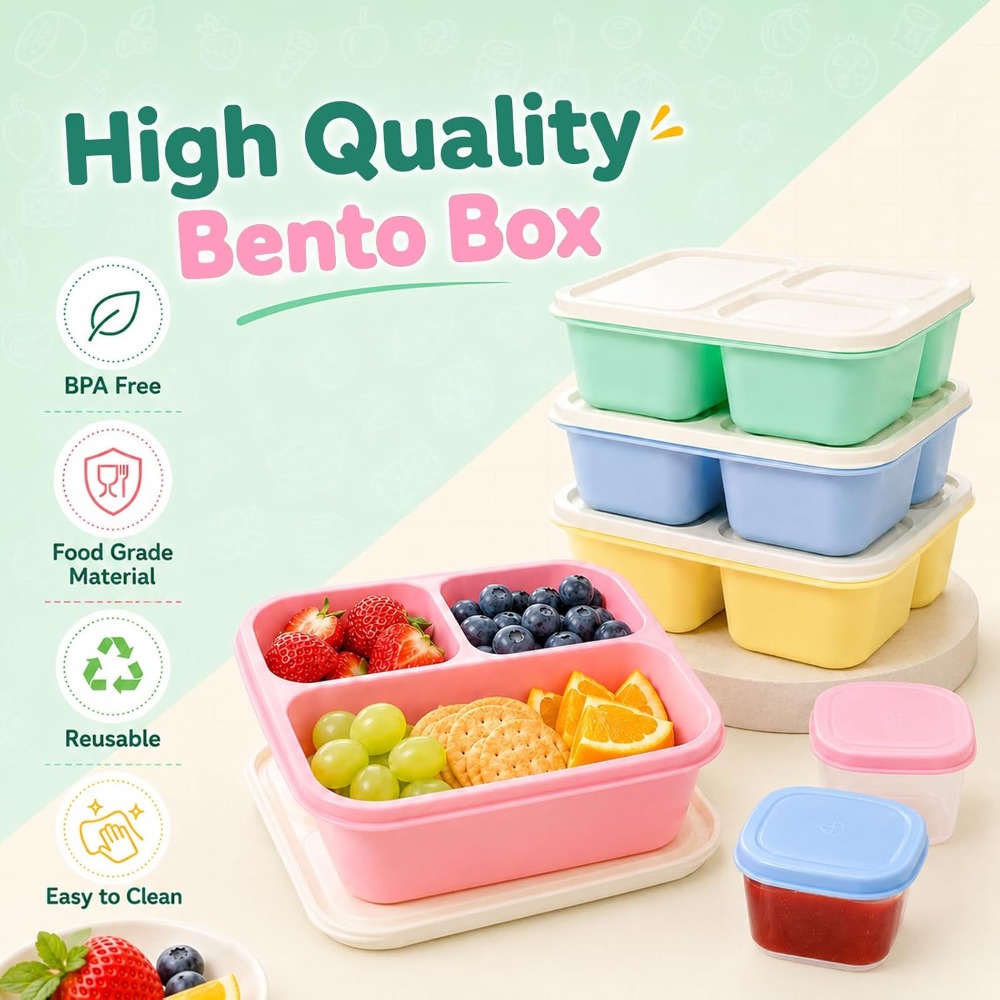 3 Compartment Bento Box Snack  - огляд і ціна Meal Prep Healthy