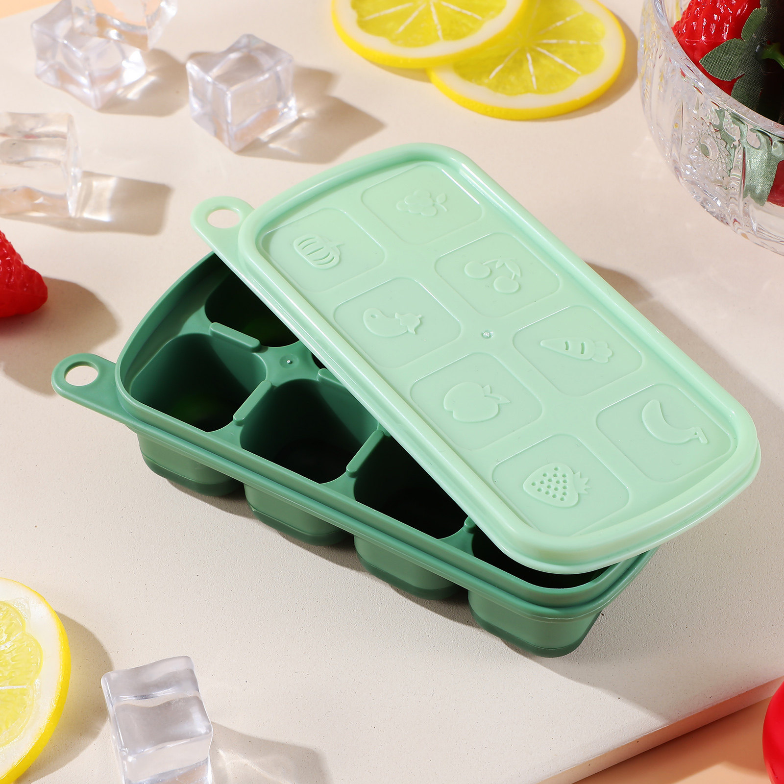 Silicone Ice Cube Tray with Li - огляд і ціна Meal Prep Easy